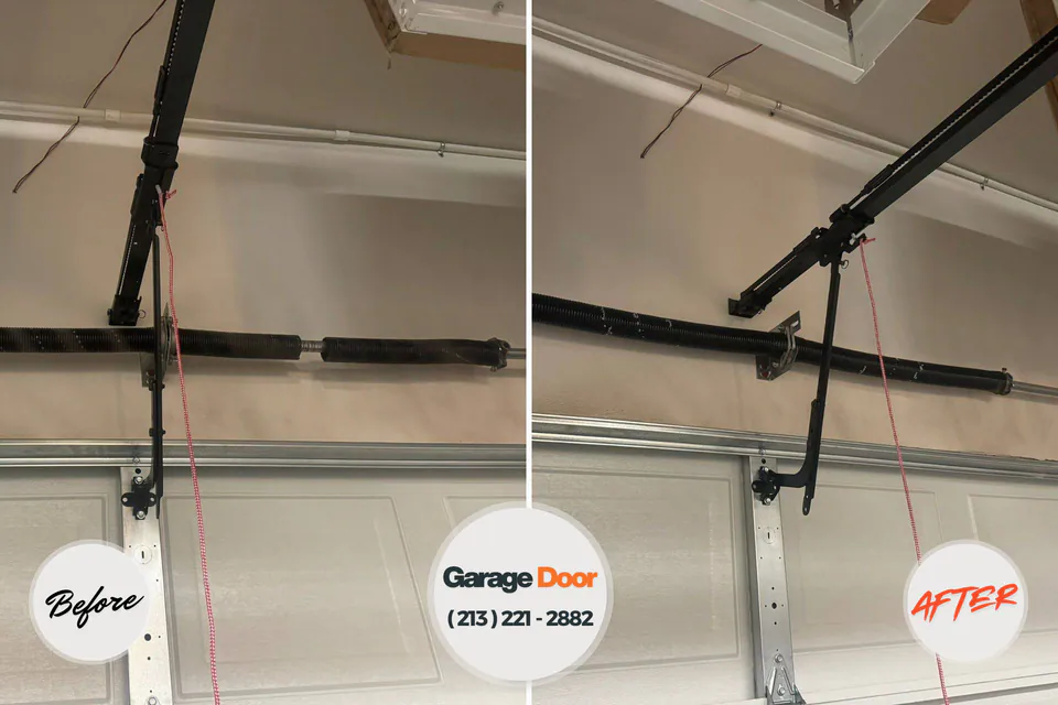 Before and after: garage door spring repair St. Augustine South, FL